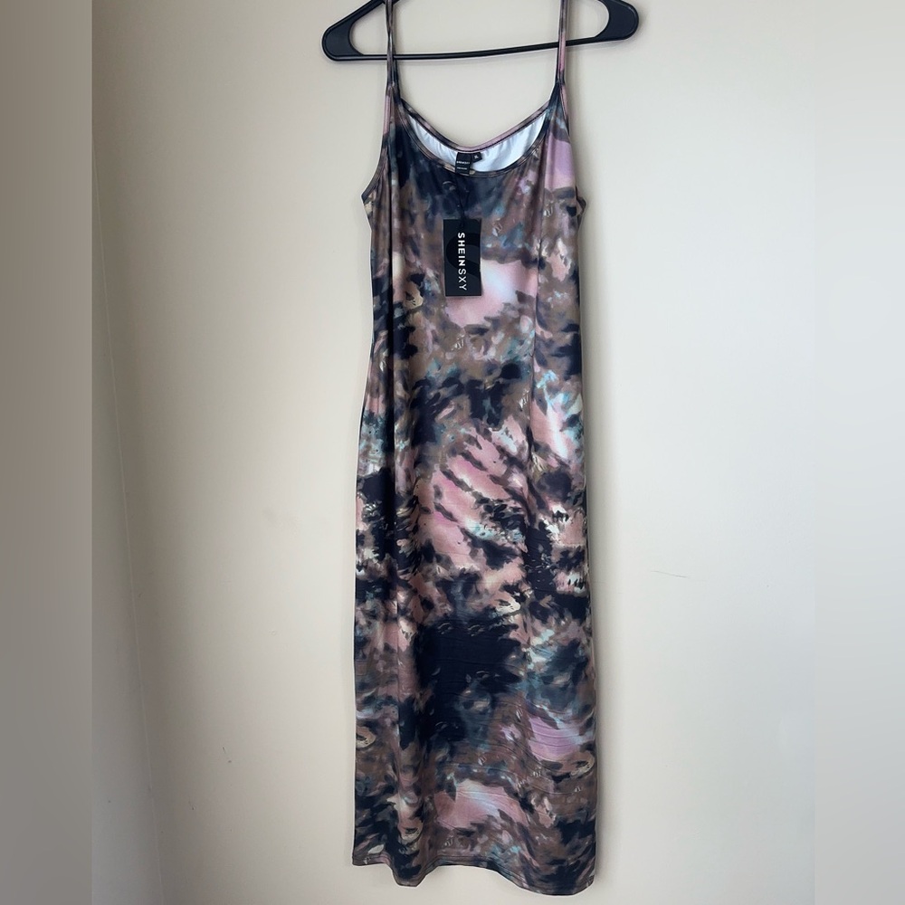 Shein SXY Dress Women Abstract Print Maxi Dress